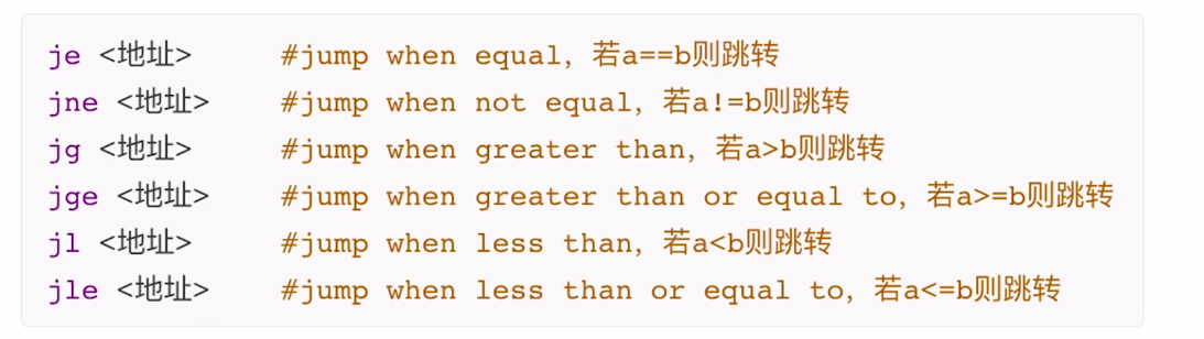 条件转移指令